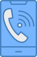 Wifi Call Line Filled Blue Icon vector