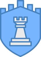 Security Castle Strategies Line Filled Blue Icon vector