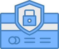 Credit Card Security Line Filled Blue Icon vector