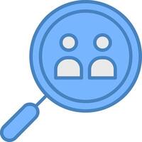 Search Team Line Filled Blue Icon vector