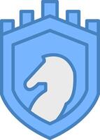 Security Castle Strategy Line Filled Blue Icon vector