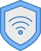 Wifi Security Line Filled Blue Icon vector
