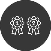 medallas línea invertido icono diseño vector