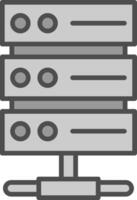 Server Rack Line Filled Greyscale Icon Design vector