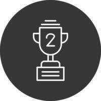 trofeo línea invertido icono diseño vector