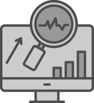 sistema supervisión línea lleno escala de grises icono diseño vector