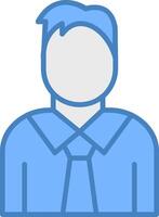Supervisor Line Filled Blue Icon vector
