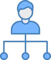 Hierachy Line Filled Blue Icon vector