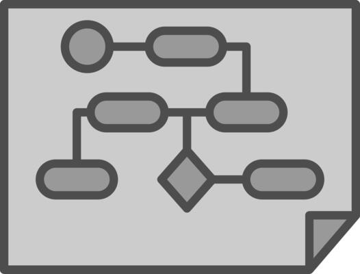 Work Flow Process Line Filled Greyscale Icon Design