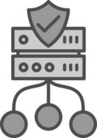 Data Protection Line Filled Greyscale Icon Design vector