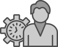 Working Hours Line Filled Greyscale Icon Design vector