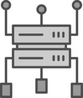 Data Structure Line Filled Greyscale Icon Design vector