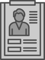 User Profile Line Filled Greyscale Icon Design vector