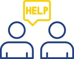 Ask For Help Line Two Colour Icon Design vector