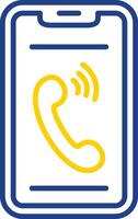 Phone Line Two Colour Icon Design vector