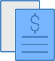 Duplicate Content Line Filled Blue Icon vector