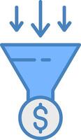 Conversion Optimization Line Filled Blue Icon vector