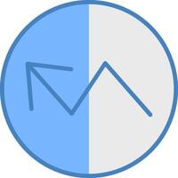 Trend Line Filled Blue Icon vector