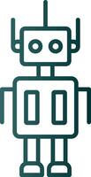 icono de gradiente de línea de robot vector