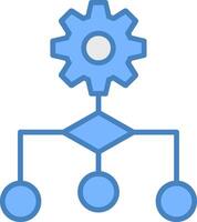 Algorithm Line Filled Blue Icon vector