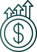 Earning Growth Line Gradient Icon vector