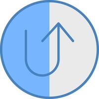 U Turn Line Filled Blue Icon vector