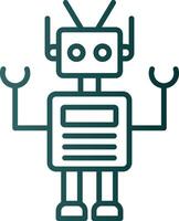 Robot Line Gradient Icon vector