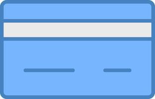 crédito tarjeta línea lleno azul icono vector