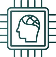 icono de gradiente de línea de chip vector