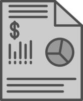 Financial Data Line Filled Greyscale Icon Design vector