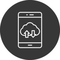 Smartphone Line Inverted Icon Design vector