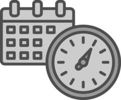 Timing Line Filled Greyscale Icon Design vector