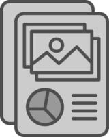 Unstructured Data Line Filled Greyscale Icon Design vector