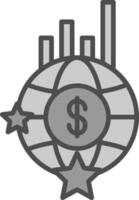 Global Economics Line Filled Greyscale Icon Design vector