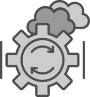 Backup And Recovery Line Filled Greyscale Icon Design vector