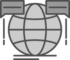 Global Forum Line Filled Greyscale Icon Design vector