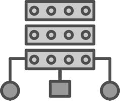 Data Structure Line Filled Greyscale Icon Design vector