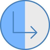 Turn Line Filled Blue Icon vector