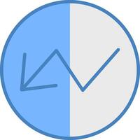 Trend Line Filled Blue Icon vector