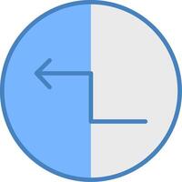 Zigzag Arrow Line Filled Blue Icon vector