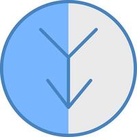 Merge Line Filled Blue Icon vector
