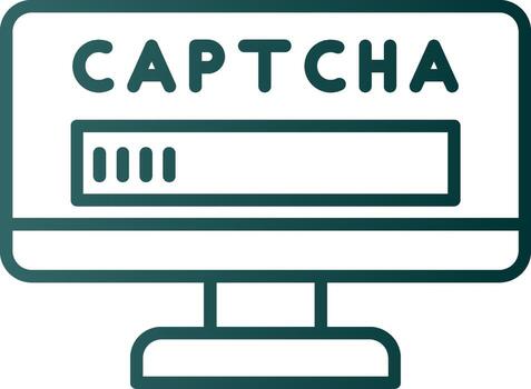 Captcha Line Gradient Icon vector