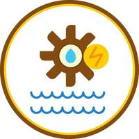 Hydro Power Flat Circle Icon vector