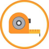 Measure Tape Flat Circle Icon vector