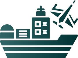 Ship Glyph Gradient Icon vector