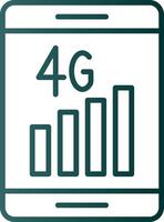 4g Line Gradient Icon vector