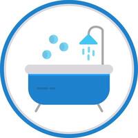 Bathtub Flat Circle Icon vector