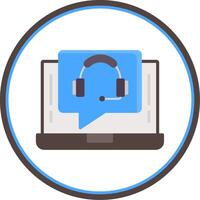 Support Call Flat Circle Icon vector