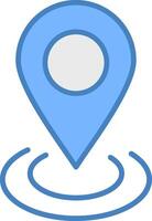 Place Line Filled Blue Icon vector