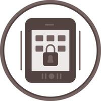 Tablet Secure Flat Circle Icon vector